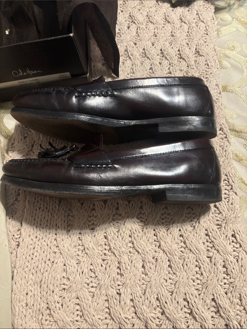 Cole Haan Men’s Tassel Loafers in Burgundy - Picture 2 of 4